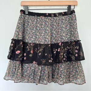 NWT! American Eagle (S) High Waist Floral Bohemian Tiered High Rise Mini Skirt